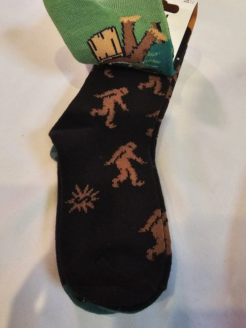 Sasquatch Campout Youth Crew Socks 3-Pack- Youth Shoe Size 8-13- NWT